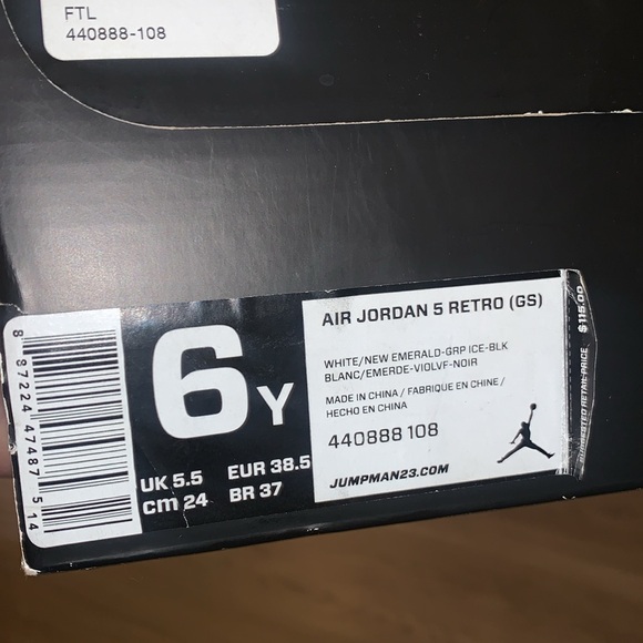 🎉SOLD🥰  Air Jordan 5 retro dark concord 6y Boys - Picture 6 of 7